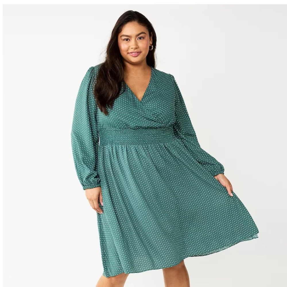 Draper James Size: 2XL, Med Green polka dot